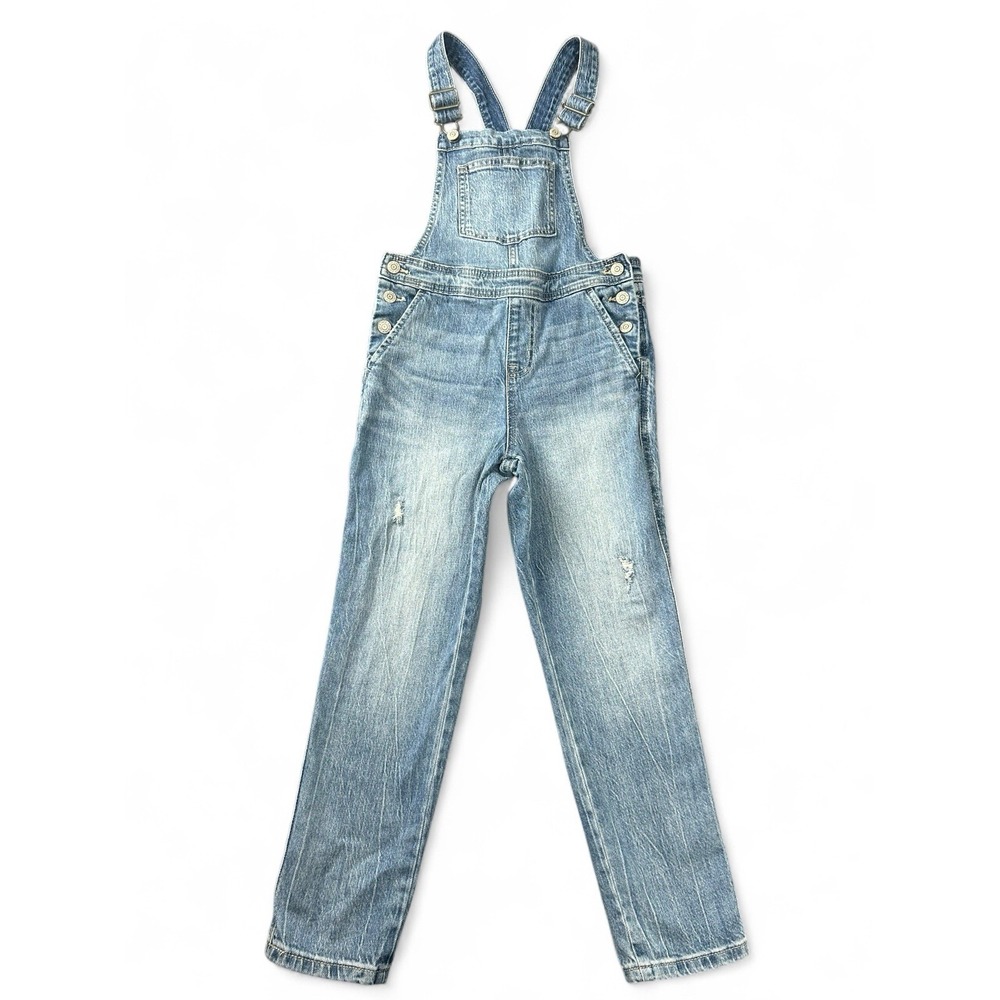 Cat and Jack - Girls Size M 8 Straight Overalls Stretch Denim, Girls Overalls